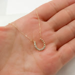 Load image into Gallery viewer, NT112907. 14K Solid Gold Diamond Horseshoe Shape Necklace