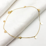 Load image into Gallery viewer, Buy 14K Solid Gold Dangle Disc Necklace and Anklet