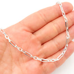 Load image into Gallery viewer, Buy Now Sterling Silver Diamond Cut Long and Short Link Necklace