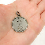 Load image into Gallery viewer, Buy Now Diamond Sterling Silver Round Yin and Yang Pendant