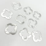 Load image into Gallery viewer, 20MM White Sterling Silver Brushed Flower Connector