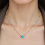 Load image into Gallery viewer, 14K Solid Gold Diamond and Turquoise Necklace