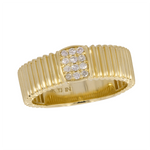 Load image into Gallery viewer, 14K Solid Yellow Gold Diamond Band Ring