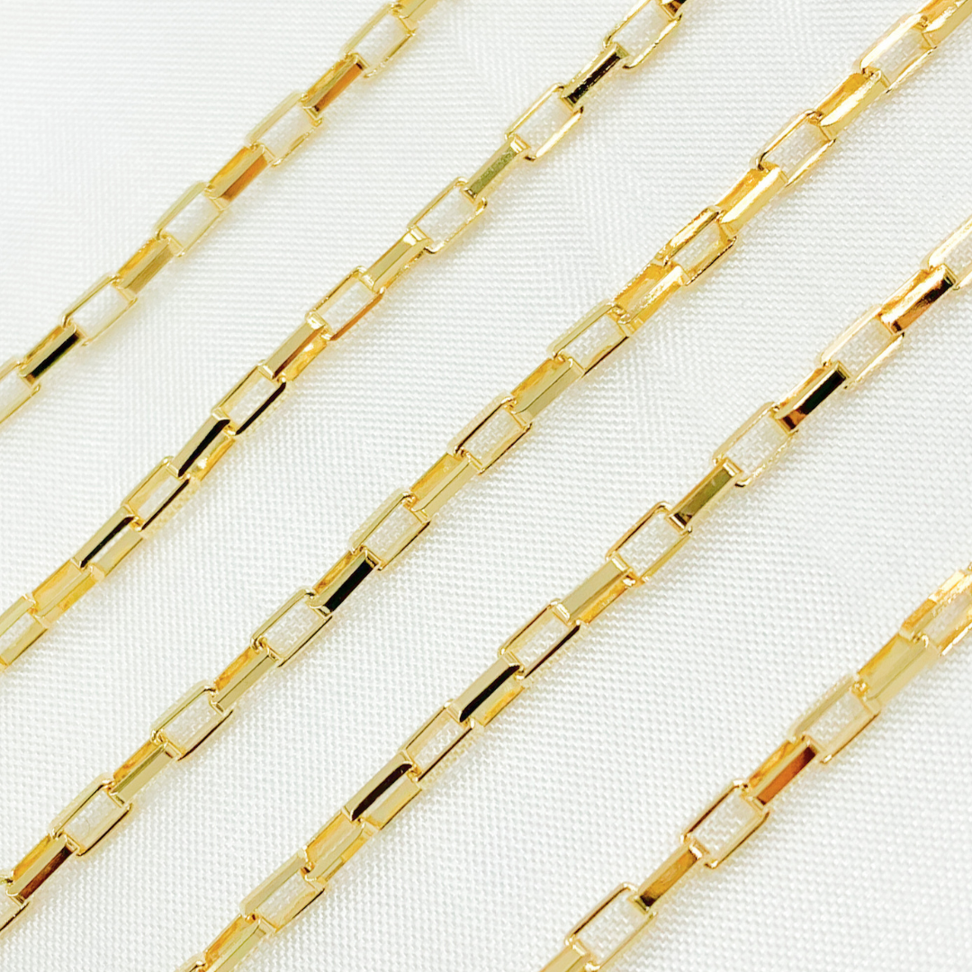 Y43GP.  Gold Plated Sterling Silver Box Chain