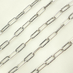 Load image into Gallery viewer, Black Rhodium and Sterling Silver Paperclip Diamond Cut & Smooth Link Chains