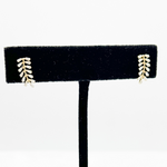 Load image into Gallery viewer, ER414984Y. 14k Solid Gold Diamond Leaf Stud Earrings