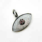 Load image into Gallery viewer, DC339. Diamond Sterling Silver Eye Pendant with Gemstone