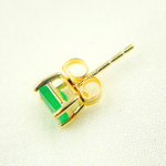 Load image into Gallery viewer, ESI59090EM. 14k Solid Yellow Gold Emerald Studs