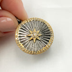 Load image into Gallery viewer, Diamond Sterling Silver Round Star Pendant