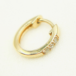 Load image into Gallery viewer, EHA56862. 14k Solid Yellow Gold Diamond Huggie Hoop Earrings