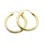 Load image into Gallery viewer, 14K Gold Diamond Cut Hoop Earrings