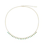 Load image into Gallery viewer, NFZ71948. 14K Solid Gold Diamond and Gemstone Dangle Rectangle Necklace