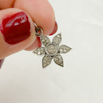 Load image into Gallery viewer, DP191. Diamond Sterling Silver Flower Charm