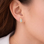 Load image into Gallery viewer, EFC53026. 14k Solid Gold Diamond Drop Studs Earrings