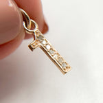 Load image into Gallery viewer, DC180. Diamond Sterling Silver Number "1" Charm