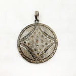 Load image into Gallery viewer, DP284. Diamond Sterling Silver Round Pendant