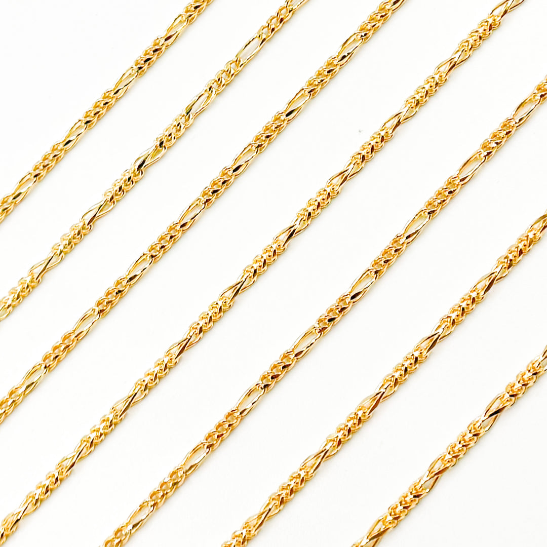 Solid Gold Round Figaro Link Chain