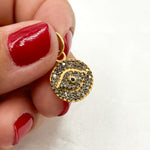 Load image into Gallery viewer, DC236. Diamond Sterling Silver Round Eye Charm with Gemstone