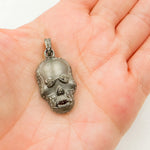 Load image into Gallery viewer, DP138. Diamond & Sterling Silver Skull Pendant