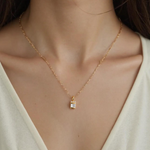 Load image into Gallery viewer, 14K Solid Gold Diamond Rectangle Charm