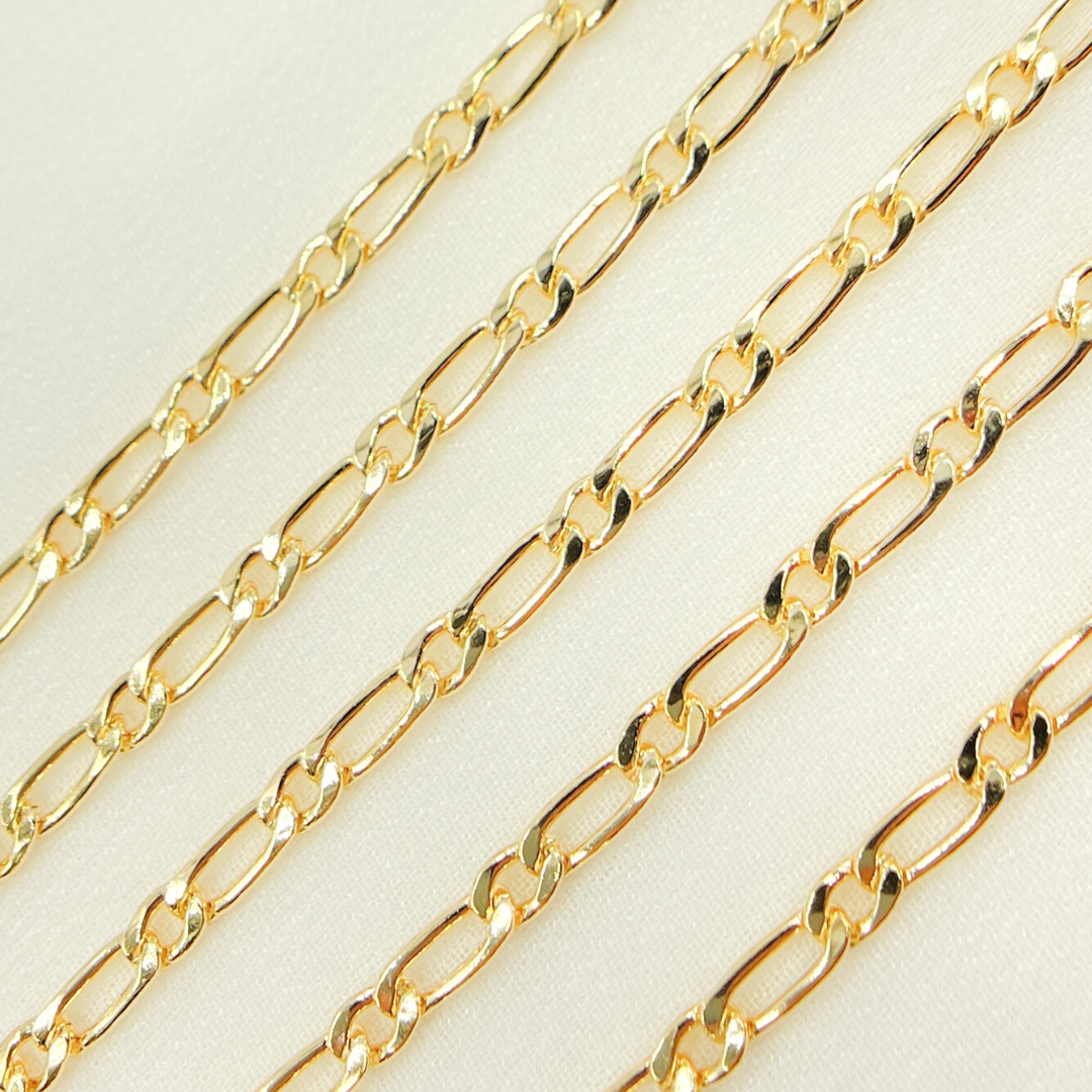 3811CHRGF. 14K Gold Filled Flat Oval & Round Link Curb Chain