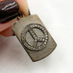 Load image into Gallery viewer, DP757. Diamond Sterling Silver Rectangle Peace Pendant