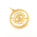 Load image into Gallery viewer, Shop Now Gold Round Evil Eye Pendant