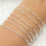 Load image into Gallery viewer, Sterling Silver Long & Short Link Chain