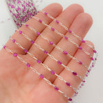 Load image into Gallery viewer, Buy Sterling Silver Wine Color Enamel Cable Chain