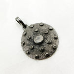 Load image into Gallery viewer, DP186. Diamond Sterling Silver Round Pendant with Gemstone