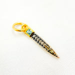 Load image into Gallery viewer, DC363. Diamond Sterling Silver Spike Pendant with Gemstone