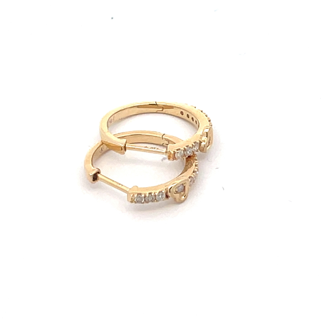 EHF56280. 14k Solid Gold Diamond Hoops