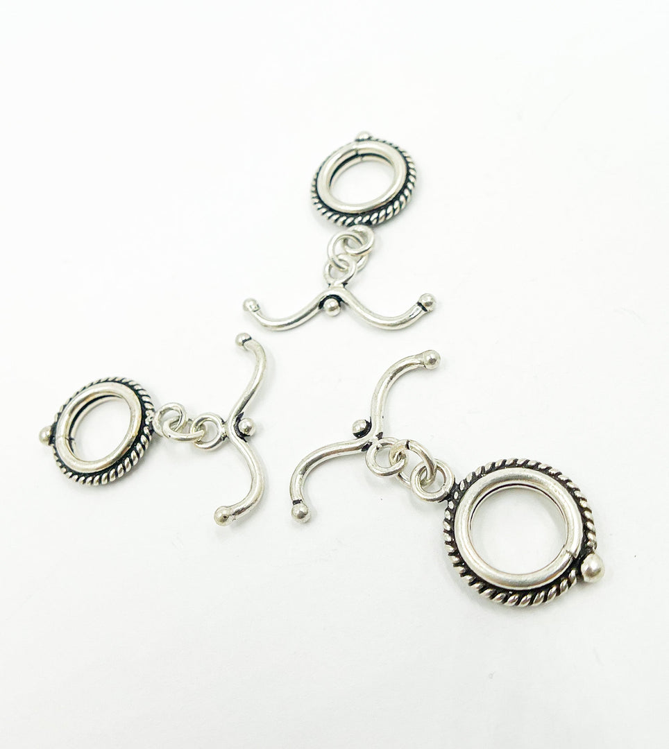 925 Sterling Silver Toggle Lock 14mm Round. Toggle9SS