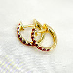 Load image into Gallery viewer, Solid Gold Blue Sapphire Huggies