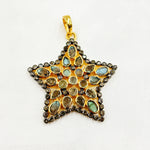 Load image into Gallery viewer, DSP030. Diamond Silver Star Gemstone Pendant