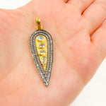 Load image into Gallery viewer, Silver Long Drop Pendant with Gemstone