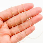 Load image into Gallery viewer, XM/1003K/SP. 14K Gold Filled and Sterling Silver Knurled Link Chain – Long & Short Pattern