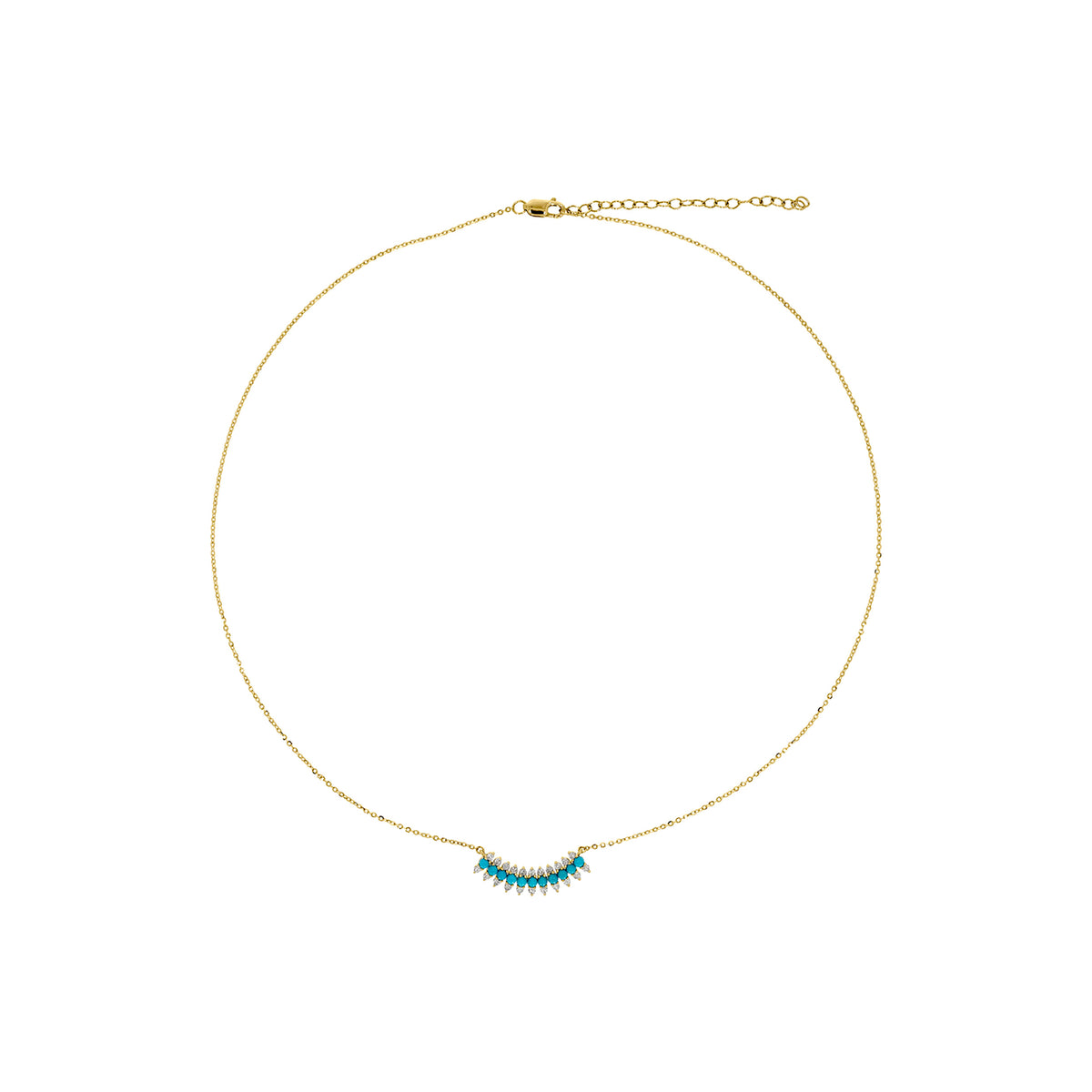 NFE71567. 14K Solid Gold Diamond and Gemstone Necklace