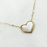 Load image into Gallery viewer, NT405812. 14K Solid Gold Mother of Pearl Heart Necklace