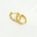 Load image into Gallery viewer, EHD57037Y. 14k Solid Gold Baguette Hoops