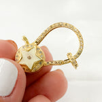 Load image into Gallery viewer, Diamond Sterling Silver Pear Shape Star Enamel Trigger Clasp
