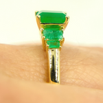 Load image into Gallery viewer, 14K Solid Yellow Gold Emerald Cluster Ring.