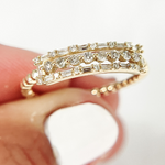 Load image into Gallery viewer, 14k Solid Gold Diamond Ring.