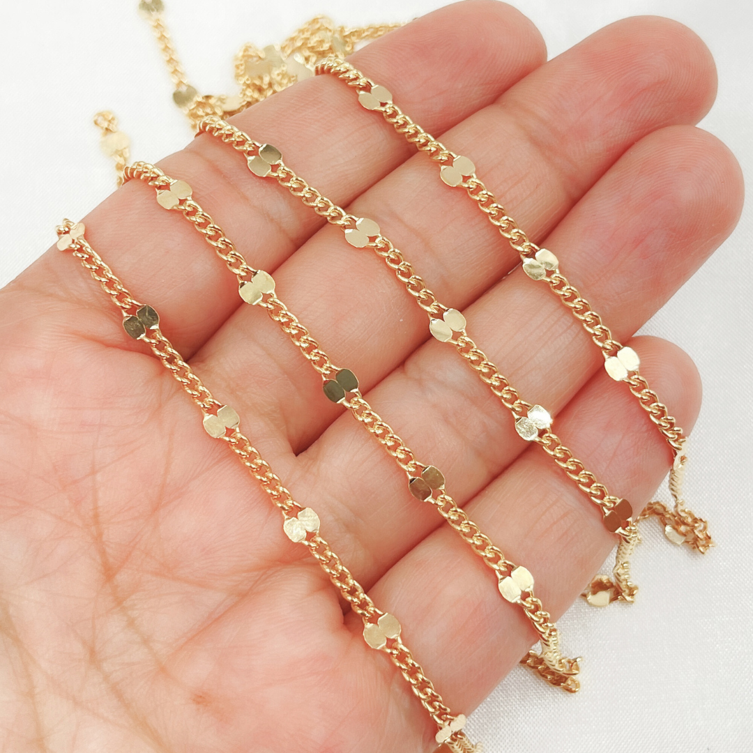 V210GF. 14k Gold Filled Curb & Mirror Marina Link