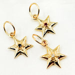 Load image into Gallery viewer, Solid Gold Star Charm with Gemstone
