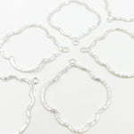 Load image into Gallery viewer, White Sterling Silver Hammered Flower Shape Connector