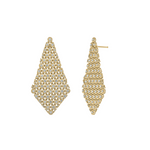 Load image into Gallery viewer, EFQ54092. 14K Solid Gold Mesh Earrings with Diamonds
