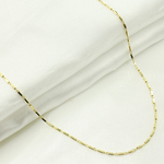 Load image into Gallery viewer, 14k Solid Yellow Gold Diamond Cut Bars Link Chain