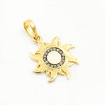 Load image into Gallery viewer, DP652A. Diamond Sterling Silver Sun Enamel Pendant