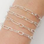Load image into Gallery viewer, Sterling Silver Hammered Long and Short Chain